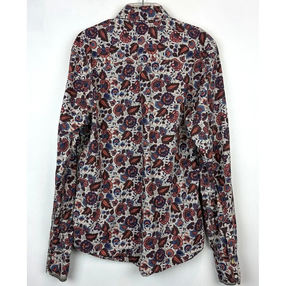 Scotch & Soda Shirt Mens Medium Pearl Snap Button Up Floral Western Casual
